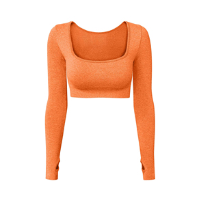 Camiseta Corta Ecológica de Moda para Mujer 2021, Manga Larga, Lisa, Transpirable, Ajustada, Corta, para Verano - Product Image 2