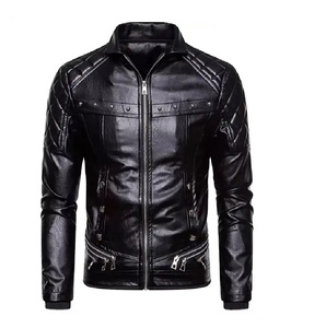 Nouvelles vestes en cuir personnalisées pour hommes - Grande taille, été/hiver, confortables, douces, vestes en cuir de motard élégantes - Product Image 1
