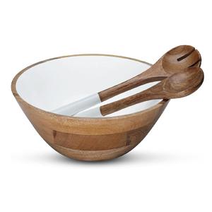 Bol en émail imprimé nouveau Design vaisselle alimentaire bol de service alimentaire en gros bol à pop-corn en bois fait à la main - Product Image 2