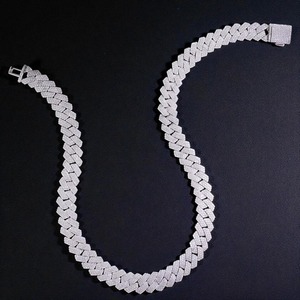 Indian Manufacture Handmade 925 <b>Silver</b> Diamond Cuban <b>Chain</b> <b>for</b> Men and <b>Women</b> Special Occasions and Gifts Available <b>for</b> Sale - Product Image 5