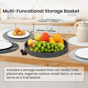 Napperons perlés ronds fabriqués à la main tissu de Jute pour Table à manger mariage noël et réunions de famille décorations de fêtes - Product Image 3