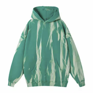 Sudaderas con capucha unisex de gran tamaño con logotipo personalizado 420 gramos de peso pesado 100% algodón Tie-Dye Gradient Black para invierno teñido liso - Product Image 5