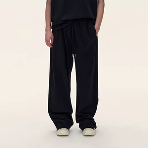 Pantalones deportivos casuales de hombre, corte recto, cintura media, estilo jogger, de tela vaquera lavada al ácido, transpirables, tejido personalizado, para primavera. - Product Image 6