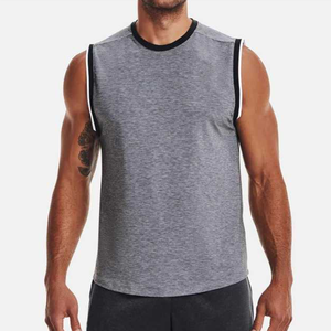 Popular diseño transpirable cómodo hombres camiseta sin mangas al por mayor precio bajo ropa de fitness gimnasio correr hombres camiseta sin mangas - Product Image 1