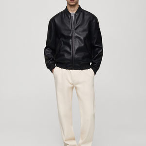 Venta al por mayor de chaquetas de cuero de los hombres de encargo de alta calidad impermeable transpirable ecológico más Popular chaquetas de cuero de los hombres - Product Image 2