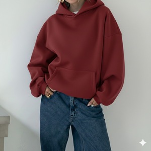 High Quality Custom Casual Heavyweight 400 Gsm Cotton <b>Fleece</b> Embroidery Drop Shoulder Hoodie Jogger Hoodie For <b>Women</b> - Product Image 2