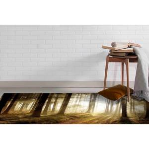 Alfombra estampada con diseño de camino forestal al atardecer, alfombra de terciopelo - Product Image 3