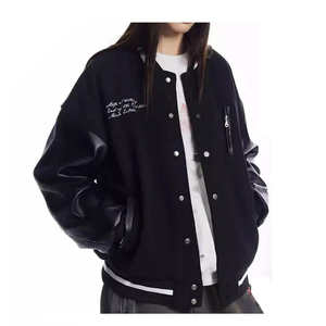 Vêtements d'hiver pour femmes, veste d'extérieur avec broderie de lettres, veste universitaire, veste de baseball pour femmes - Product Image 3
