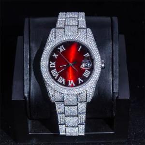 Best Selling Black <b>Pearl</b> Jewels Luxury Men's Mechanical <b>Watch</b> Automatic Movement Full Ice VVS Moissanite Glass Window Handmade - Product Image 1