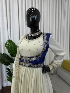 Salwar Kameez de Moda del Sur de Asia, Bordado Multicolor, Sin Costuras, Vestido Tradicional para Fiestas, Ocasiones Festivas, Atuendo Especial - Product Image 2