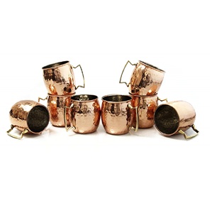 Pure Copper Set of 4 Moscow Mule Mugs with Pure Wooden Safe Collect Box & <b>Coaster</b> for Home & Gift Use - Product Image 2