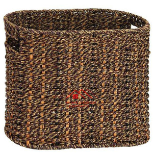 Cesta de almacenamiento con mango de cuerda, cesta de hierba marina, cesta para el vientre para lavandería, hierba de Jacinto de moda duradera tejida - Product Image 5