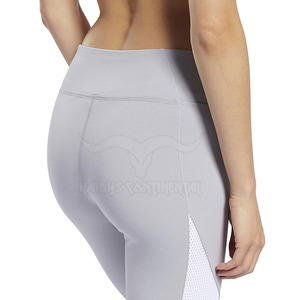 2024 mallas de entrenamiento transpirables de patrón sólido de cintura media de alta elasticidad para chicas deportivas Spandex/poliéster - Product Image 5