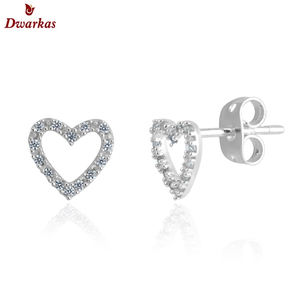 Luxury fine jewelry <b>earrings</b> 925 sterling <b>silver</b> zircon <b>heart</b> <b>stud</b> <b>earring</b> for ladies and girls valentine gift jewelry <b>earrings</b> - Product Image 1