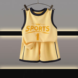 Conjunto de Ropa de Verano 2025 para Niños, 2 Piezas, Estilo Coreano, Conjunto de Baloncesto para Bebés, Niños y Niñas, Chaleco sin Mangas y Pantalones Cortos - Product Image 4