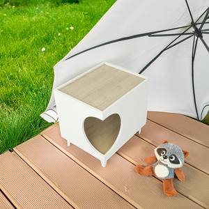 Tavolino da Comodino per Animali Domestici Well Home Bianco 50x40x40cm con Foro, Arredamento per Soggiorno - Product Image 5