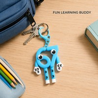 Porte-clés en silicone en forme de chiffre, porte-clés mathématique, dessin animé, pendentif en caoutchouc souple pour enfants, étudiants, cadeau, vente en gros, OEM