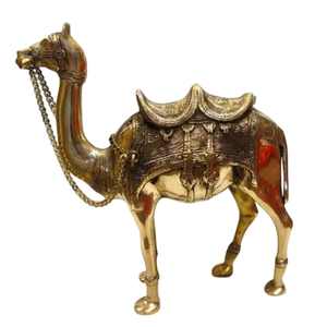 Camello de latón hecho a mano de alta calidad con grabado acabado dorado para decoración Metal artesanías árabes camello - Product Image 2