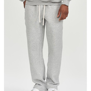 Gran oferta, Pantalones rectos para correr para hombre, pantalones largos de algodón de cintura alta, pantalones transpirables, informales, de Color sólido, tejido no tejido - Product Image 2