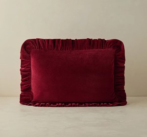Hot Sale Velvet Ruffle Throw Pillow Covers Couch Decorative Pillowcase Velvet <b>Cushion</b> Cover with Ruffle Trim - Product Image 3