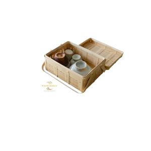 Cesta de Bambú Cuadrada Hecha a Mano con Tapa, Cesta de Almacenamiento Ecológica, Precio de Fábrica - Product Image 4