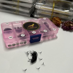 Mix Sizes Easy Fan <b>Lash</b> Extension Trays Custom Logo Korean PBT Natural Long Synthetic Hair Eyelash Extensions with C Curl 0.07mm - Product Image 4
