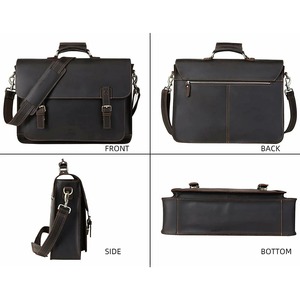 Premium Quality Genuine Side Buffalo <b>Leather</b> Briefcase Messenger <b>Bag</b> High Quality Full Grain Water Buffalo <b>Leather</b> - Product Image 3