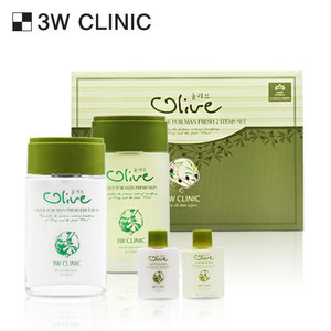 Ensemble hydratant quotidien 2 pièces 3W Clinic Olive pour hommes, approvisionnement OEM, avec niacinamide et aloe vera - Product Image 1