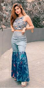 Elegante TOP con elegante vestido de GARARA, bordado embellecedor con cuentas de cristal, trabajo para fiesta/boda @ 2022 - Product Image 2