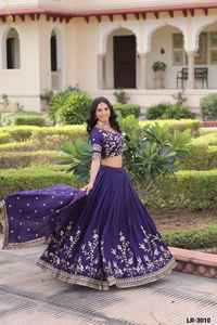 Indian Wedding Function Wear NC Vichitra Silk With Heavy Sequins and Zari Embroidered Work <b>Lehenga</b> Choli Collections for Women - Product Image 3