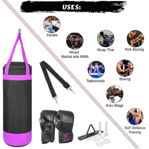 Gants de boxe en cuir véritable à prix abordable et raisonnable conception personnalisée sac de boxe équipement de boxe ensemble complet - Product Image 5