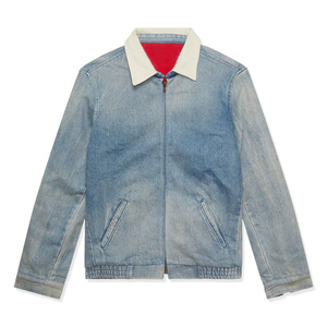 Veste d'hiver en toile en jean pour hommes, couleur unie, respirante, coupe-vent, confortable, vente en gros - Product Image 6