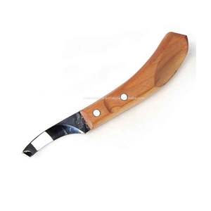 Couteaux à sabot à lame droite étroite à un tranchant de haute qualité manche en bois régulier outils de coupe d'instruments vétérinaires - Product Image 2