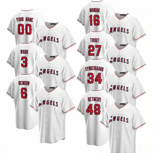 Camisetas de Béisbol Cortas Personalizadas Unisex Talla Grande 2025 Blancas con Impresión por Transferencia de Calor, Antibacterianas, Transpirables, con Logos Cosidos - Product Image 1