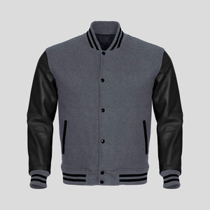 Heavyweight Wool Varsity <b>Jacket</b> with <b>Leather</b> Sleeves Custom College Team Letterman CollegeBaseballjacket for <b>men</b> - Product Image 1