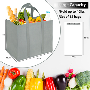 Custom Eco-Friendly Non-Woven Tote <b>Bag</b> Reinforced Handle Medium Size <b>Long</b>-Lasting Reusable Shopping <b>Bag</b> for Groceries Retail Use - Product Image 2