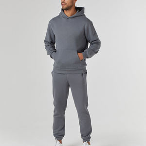Survêtement d'été pour hommes avec sweat à capuche et pantalon à ourlet étroit unisexe 100% coton avec impression personnalisée - Product Image 1