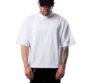New Fashion 2025 T-<b>shirt</b> Heavyweight 250gsm 100% Cotton Plain Oversized Boxy Fit Men's T <b>Shirt</b> - Product Image 5