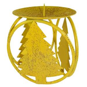 Portavelas de pilar de árbol de Navidad amarillo Metal moderno de lujo interior y exterior decoración de Navidad fiestas decoración de Año Nuevo - Product Image 1