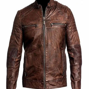 Nouveau design de veste de course de moto personnalisée pour hommes en cuir imperméable avec col à capuche et logo avant Service OEM - Product Image 1