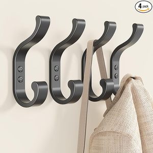 Aluminium Wall Mount Coat <b>Hooks</b> Heavy Duty Hangers for Bedroom & Bathroom for Hanging Clothing & <b>Towels</b> - Product Image 6