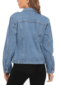 Vente en gros Denim classique vestes pour femmes veste basique à manches longues coupe-vent court OEM broderie femme veste Patchwork manteaux - Product Image 2
