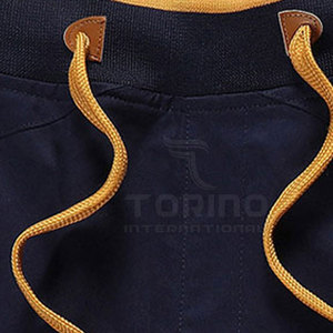 Shorts de bain décontractés pour hommes du meilleur fabricant, 100 % coton, séchage rapide, couleur unie, toile de haute qualité, taille mi-haute avec cordon de serrage - Product Image 4