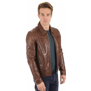 Veste en cuir légère pour homme sur mesure, respirante, décontractée, chaude pour l'hiver, confortable, vestes en cuir OEM - Product Image 5