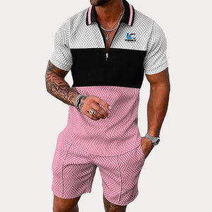 Conjuntos de Camiseta Polo y Pantalones Cortos para Hombre, Manga Corta de Invierno, Casual, Secado Rápido, Transpirable, Personalizable, OEM 2025 - Product Image 1