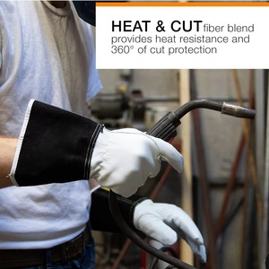 Gants de soudage rouges en cuir résistants à la chaleur pour soudeurs professionnels – Vente en gros - Product Image 2