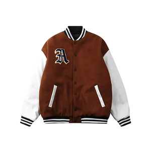 Top Trending Custom Men's Cool Style Winter Varsity Chaquetas Mangas de cuero Chaquetas de béisbol para jóvenes - Product Image 1