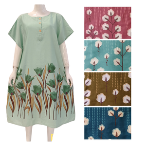 Haute qualité rayonne femmes grande taille élégant motif fleuri vêtements de nuit doux taille élastique tenue quotidienne pour l'été prix de gros - Product Image 1