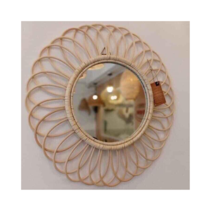 Miroir en rotin élégant fabriqué à la main au Vietnam en rotin naturel avec de beaux motifs en rotin décoration intérieure parfaite vente en gros - Product Image 4