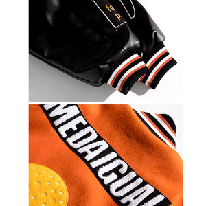 Venta caliente personalizado OEM Hombres de manga larga de invierno Varsity Jacket Lana Estilo de béisbol con logotipo bordado Tela de lona - Product Image 4